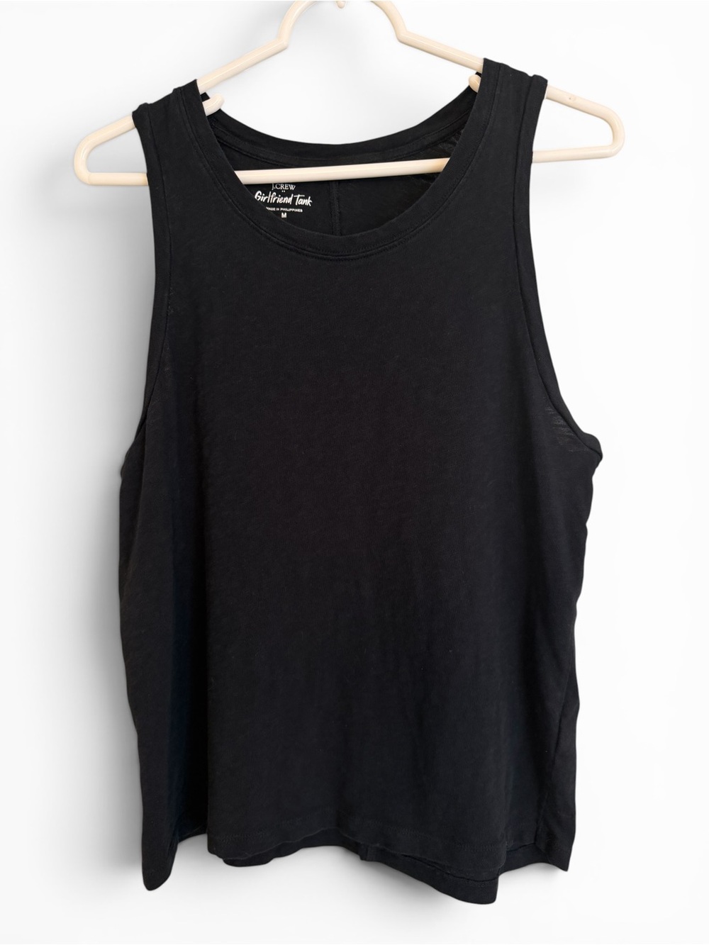 J.Crew Girlfriend Tank Top Black Women’s Size Medium 100% Cotton Basic Tank